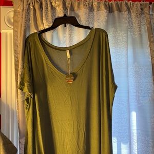 Pink blush army green maxi dress